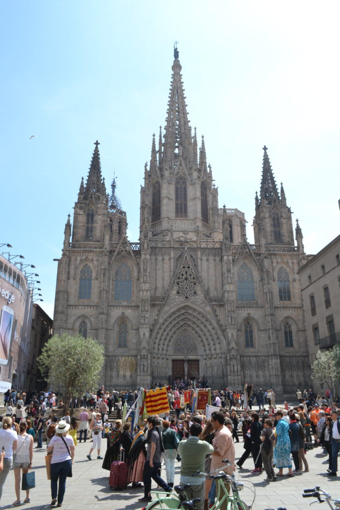 We just happened upon a processional walking past the Cathedral