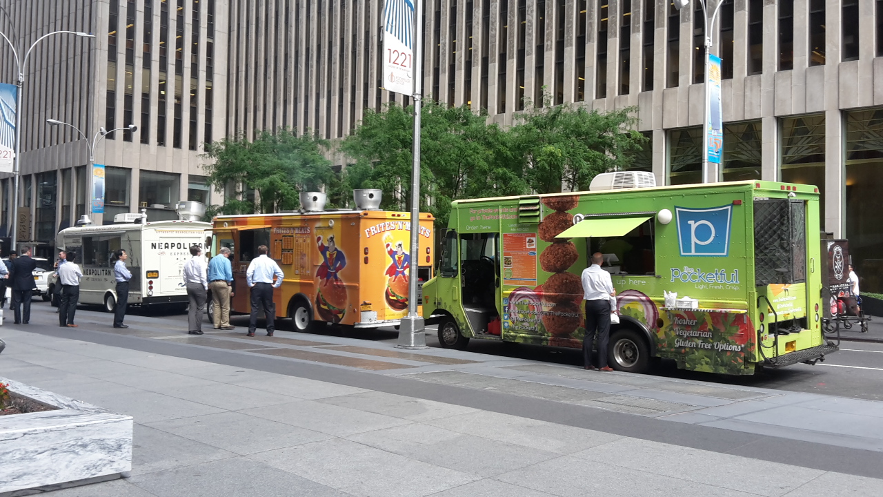Food trucks by Rockefeller Center