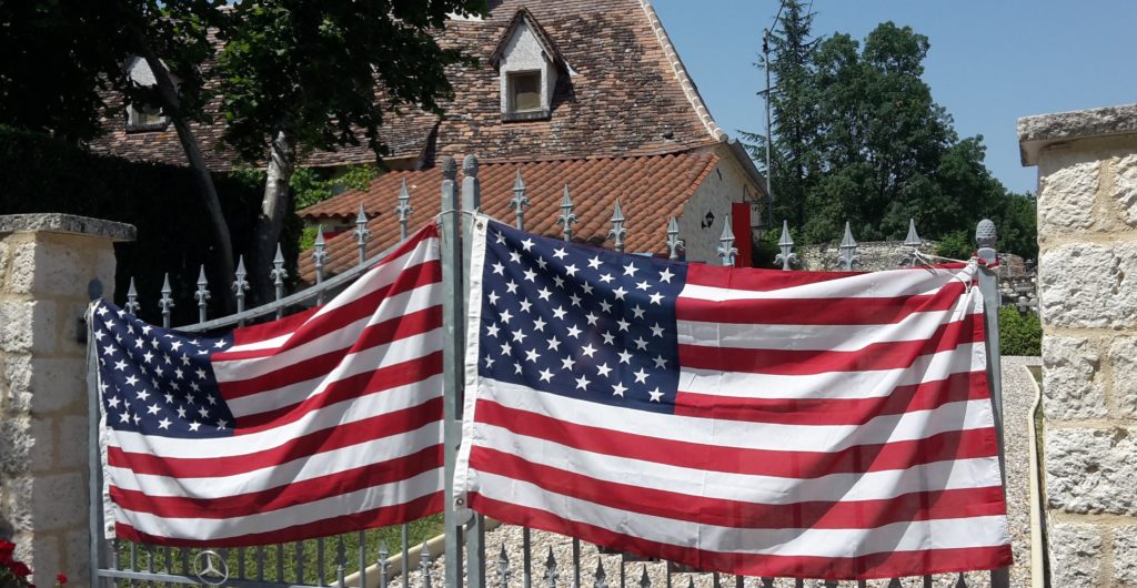 American Flag Welcome Celebrating July 4th Abroad small town France 20150704_153135 edited (2)