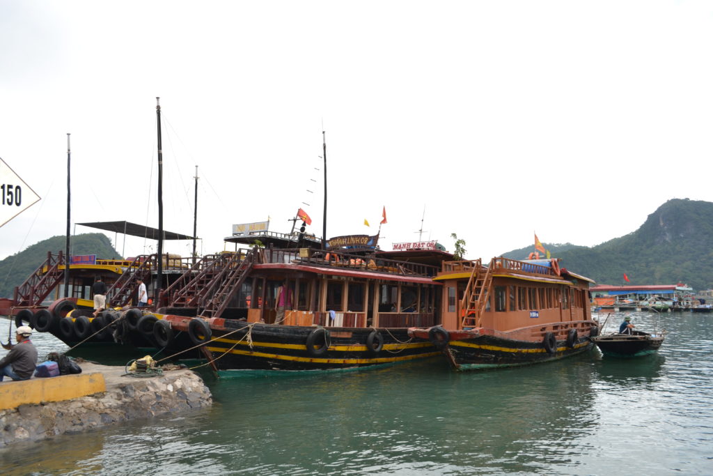 Our boat, heading out for a day of climbing and kayaking.