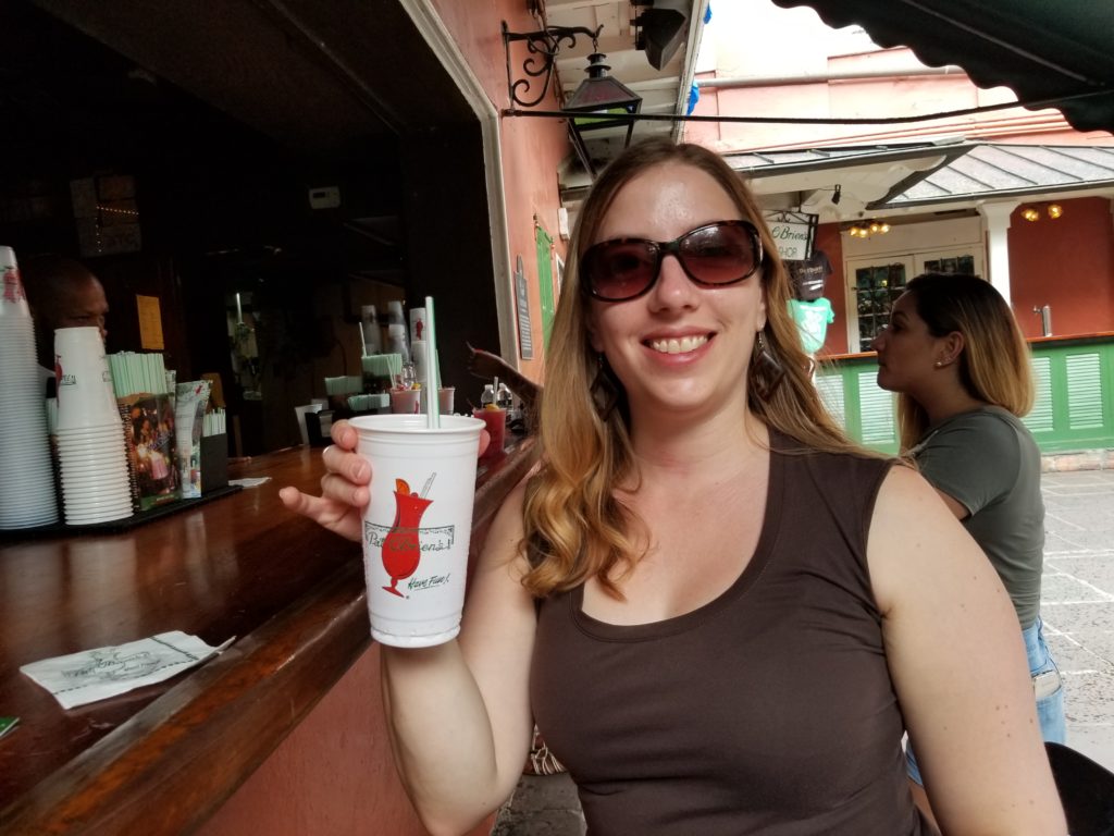 Hurricane cocktail at Pat O'Brien's in New Orleans Louisiana USA Travel Superlatives 2018 20180702_152238