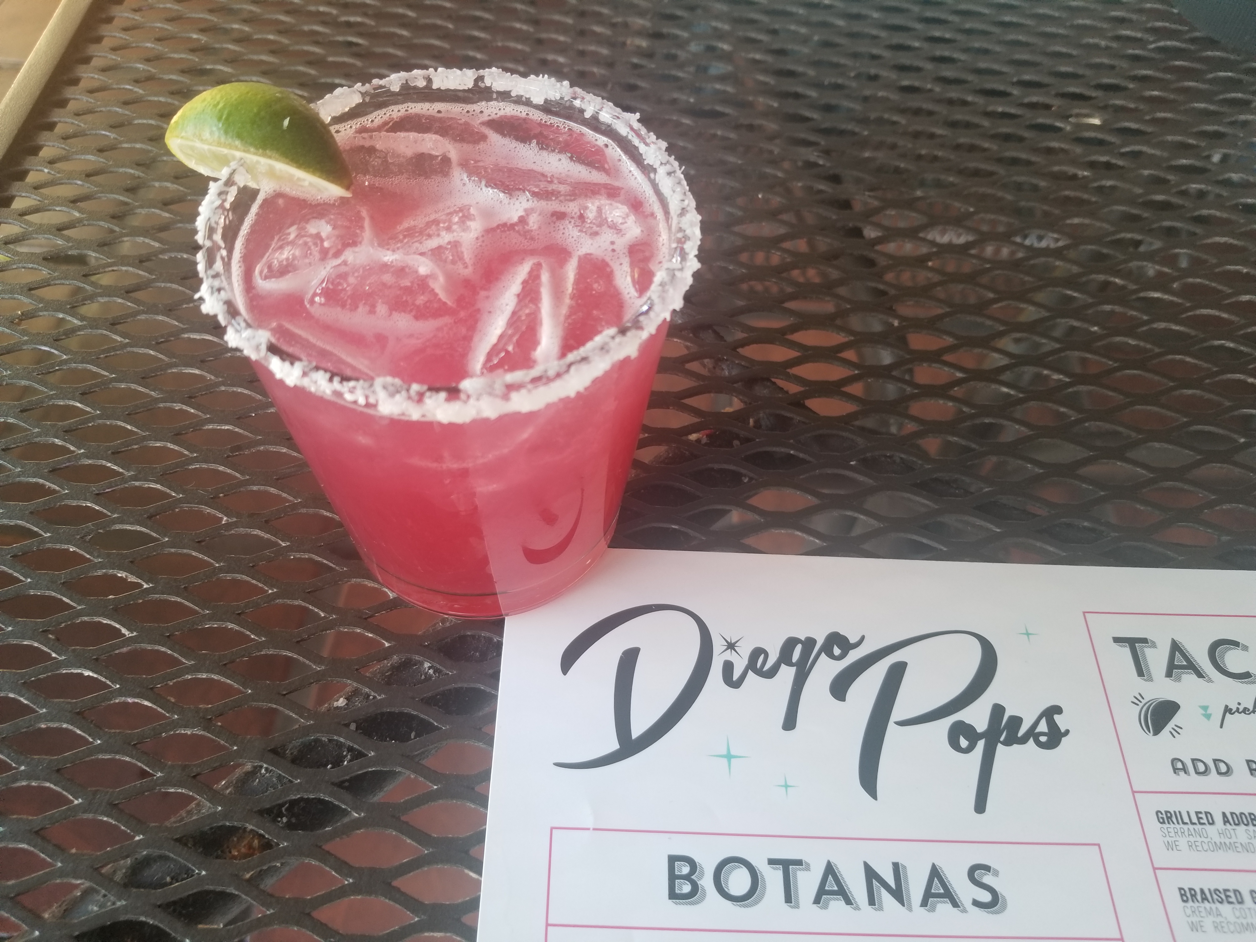 Prickly pear margarita at Diego Pops Scottsdale Food Guide - Best Restaurants in Old Town Scottsdale, Arizona